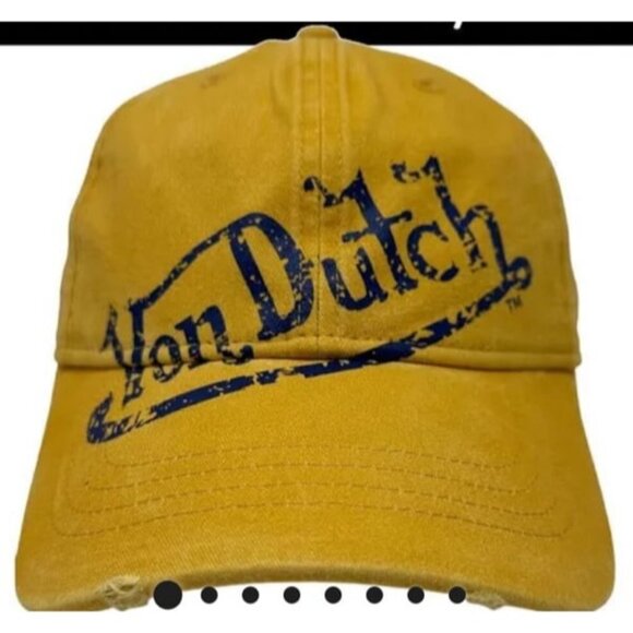 VON DUTCH STRAPBACK HAT WASHED MUSTARD DISTRESSED - Picture 1 of 6